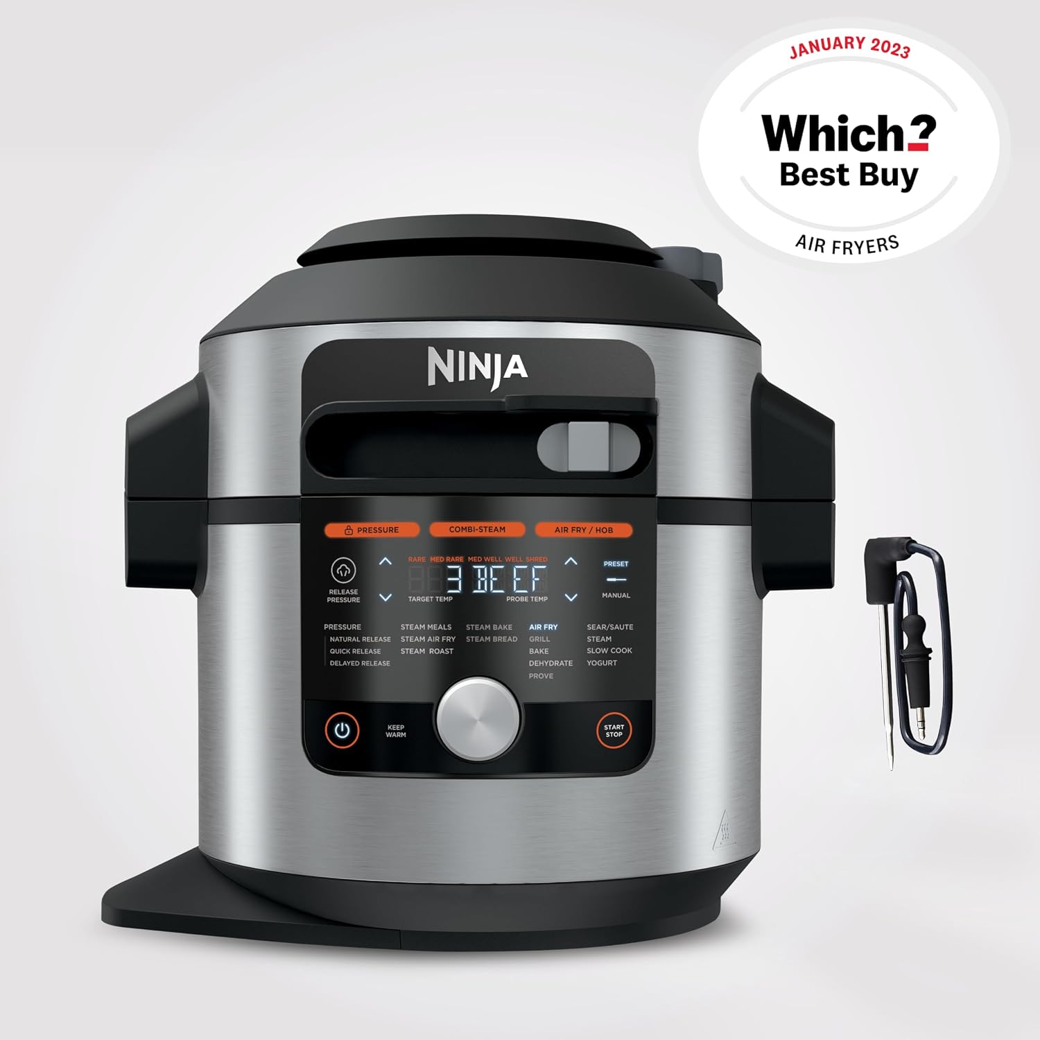 Foodi MAX 15-in-1 SmartLid Multi-Cooker 7.5L, Digital Probe, OL750UK