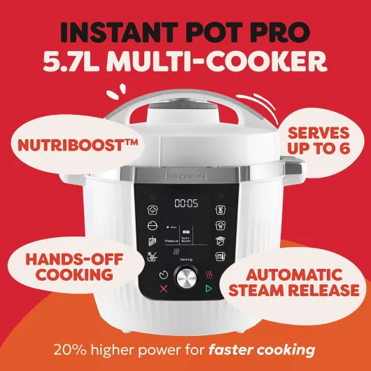 Pro 5.7L, Electric Multi-Cooker, 10-in-1,White Pressure Cooker