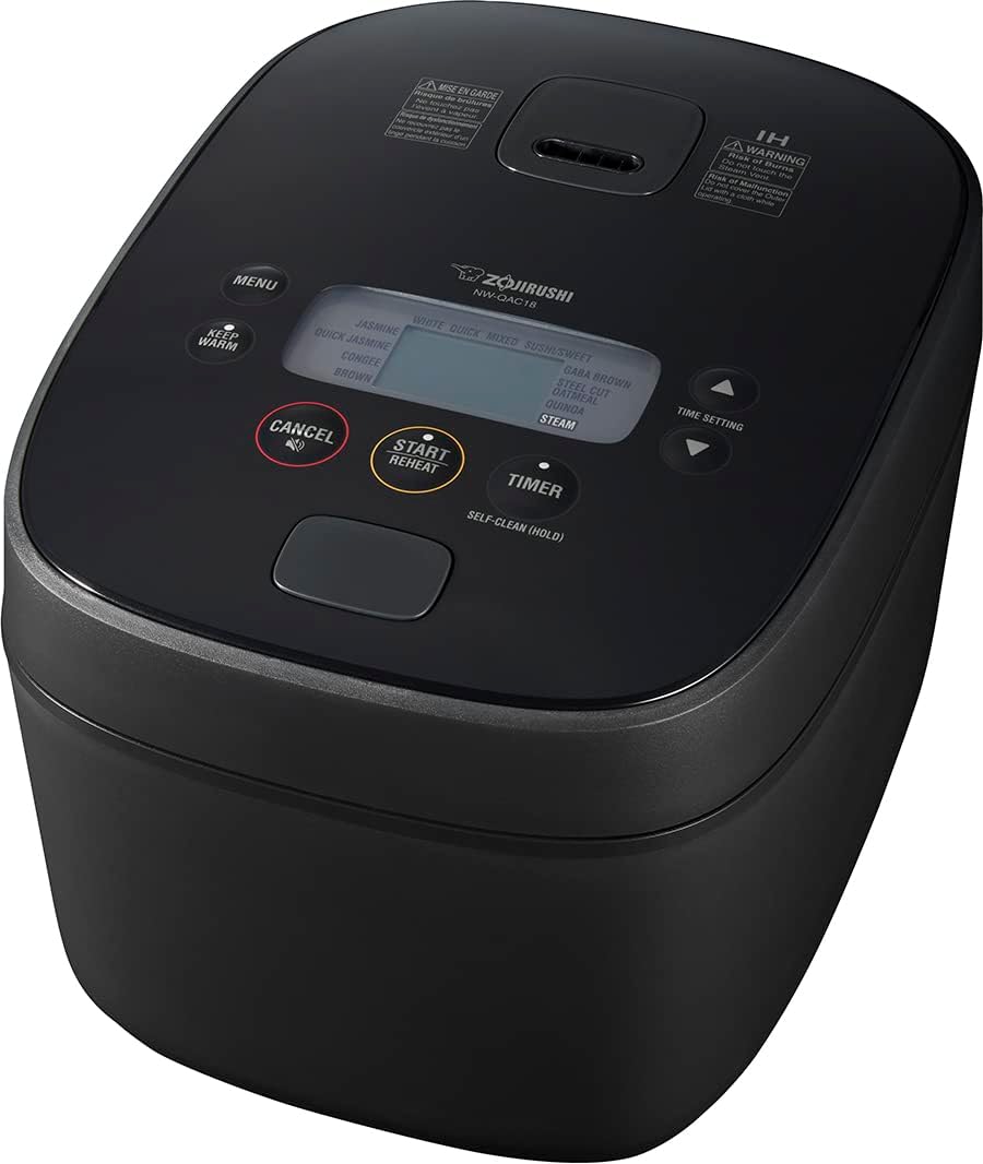 Zojirushi NW-QAC18 Induction Rice Cooker and Warmer, 10 Cup Capacity, 10.375 x 13.375 x 9 10.375 x 13.375 x 9 10 CUP