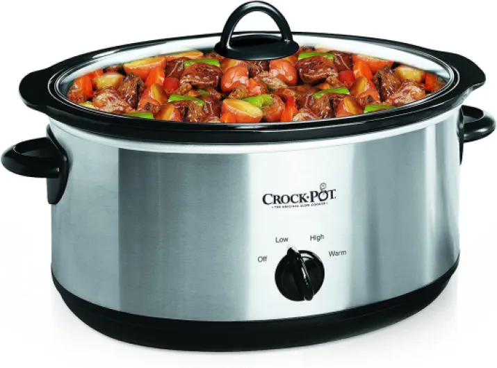 Crock-Pot 7 Quart Oval Manual Slow Cooker, Stainless Steel (SCV700-S-BR), Versatile Cookware for Large Families or Entertaining 7 Quarts