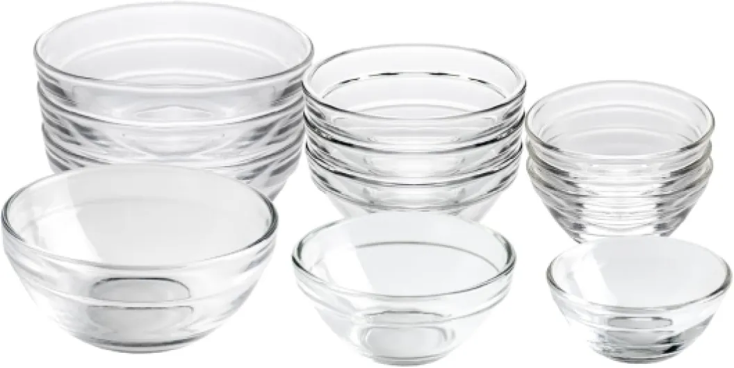 3 Sizes of Glass Prep Bowl Sets, Clear Small Pinch Bowls for Salt, Spices and Chopped Ingredients, 1.5oz/2.5oz/3.5oz, Set of 12