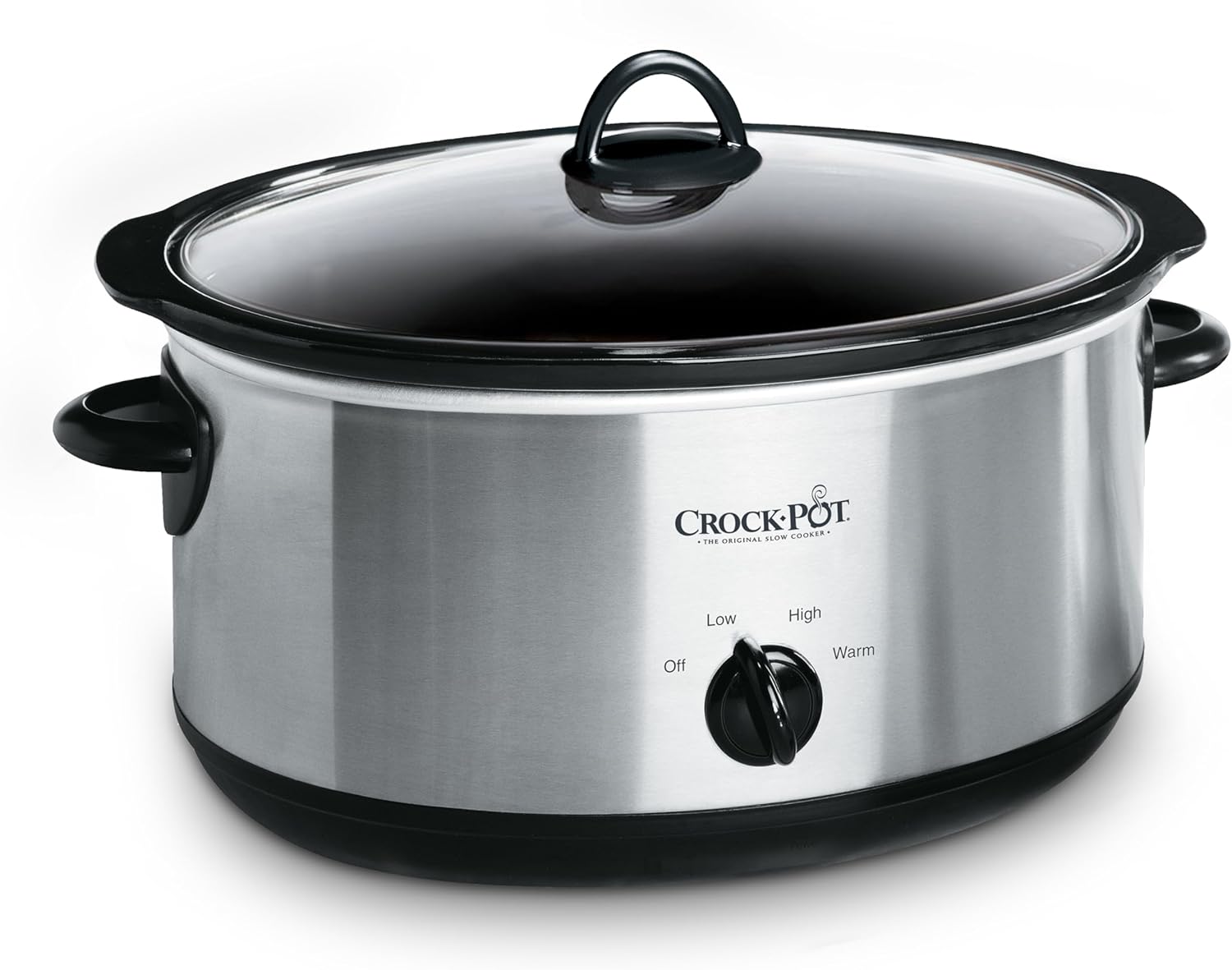 Crock-Pot 7 Quart Oval Manual Slow Cooker, Stainless Steel (SCV700-S-BR), Versatile Cookware for Large Families or Entertaining 7 Qt