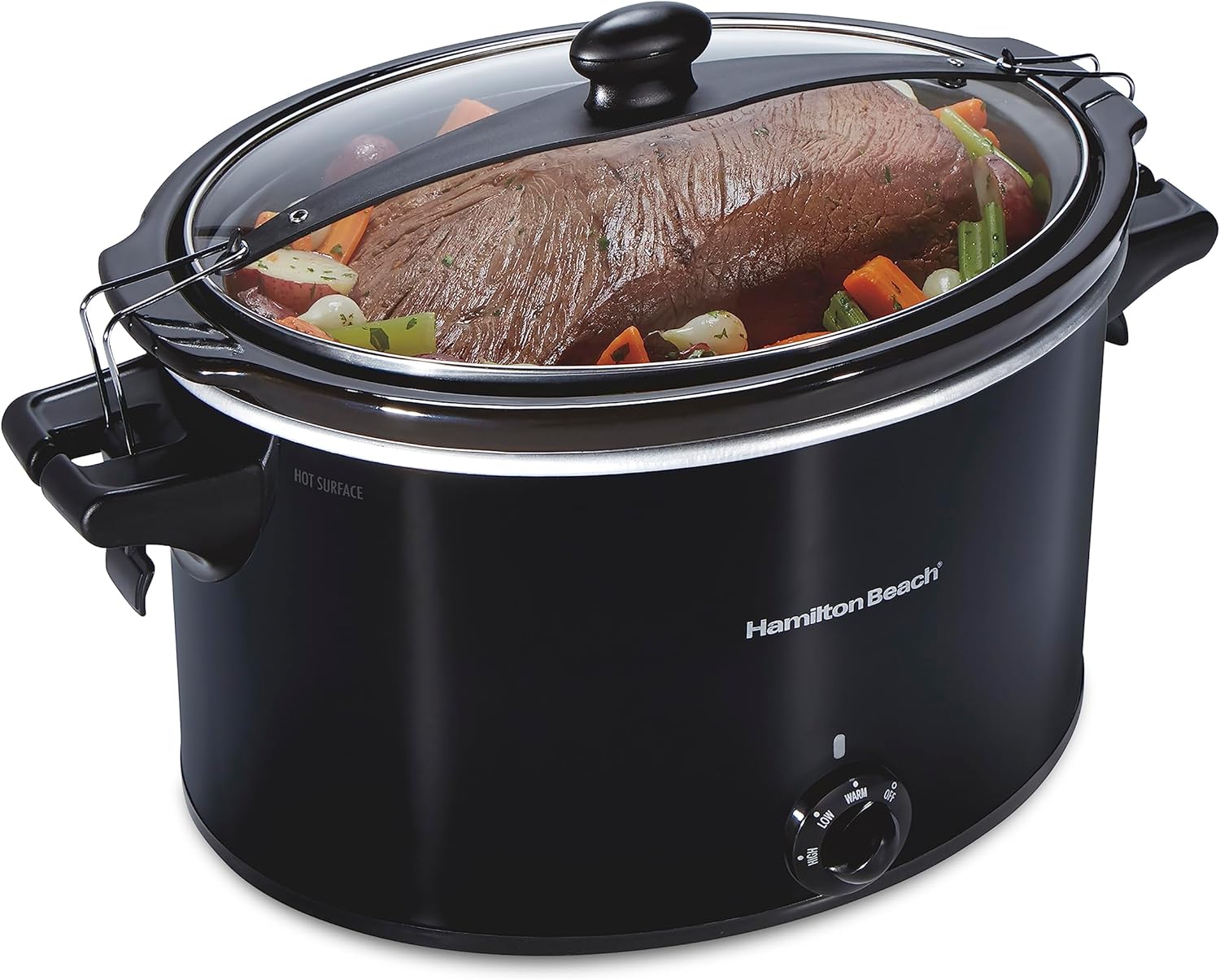 Slow Cooker, Extra Large 10 Quart, Stay or Go Portable With Lid Lock, Dishwasher Safe Crock, Black (33195) Black 10 Quarts