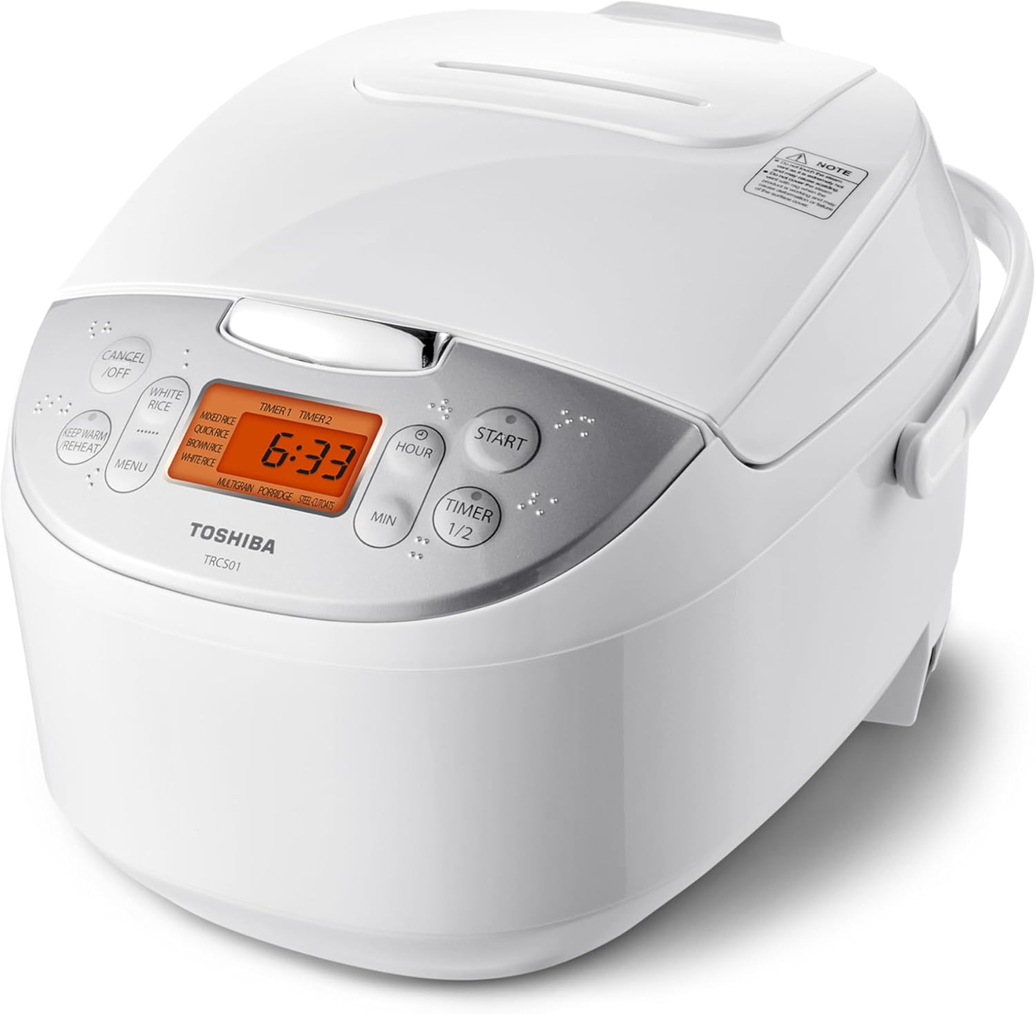 Rice Cooker 6 Cup Uncooked – Japanese Rice Cooker with Fuzzy Logic Technology, 7 Cooking Functions, Digital Display, 2 Delay Timers and Auto Keep Warm, Non-Stick Inner Pot, White 6 Cups Uncooked