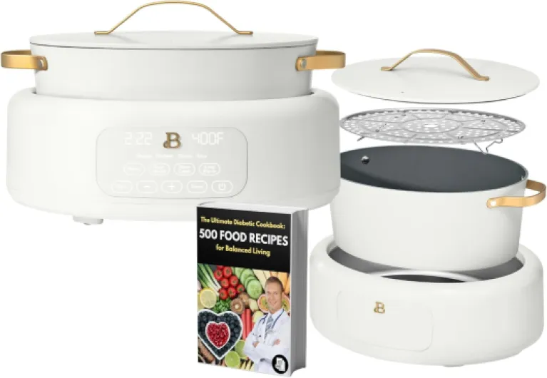6-Quart 10-in-1 Programmable Multicooker – All-in-One Electric Pressure Cooker, Slow Cooker, Rice Cooker, Steamer & More with Digital Controls, Recipes Included by Drew Barrymore