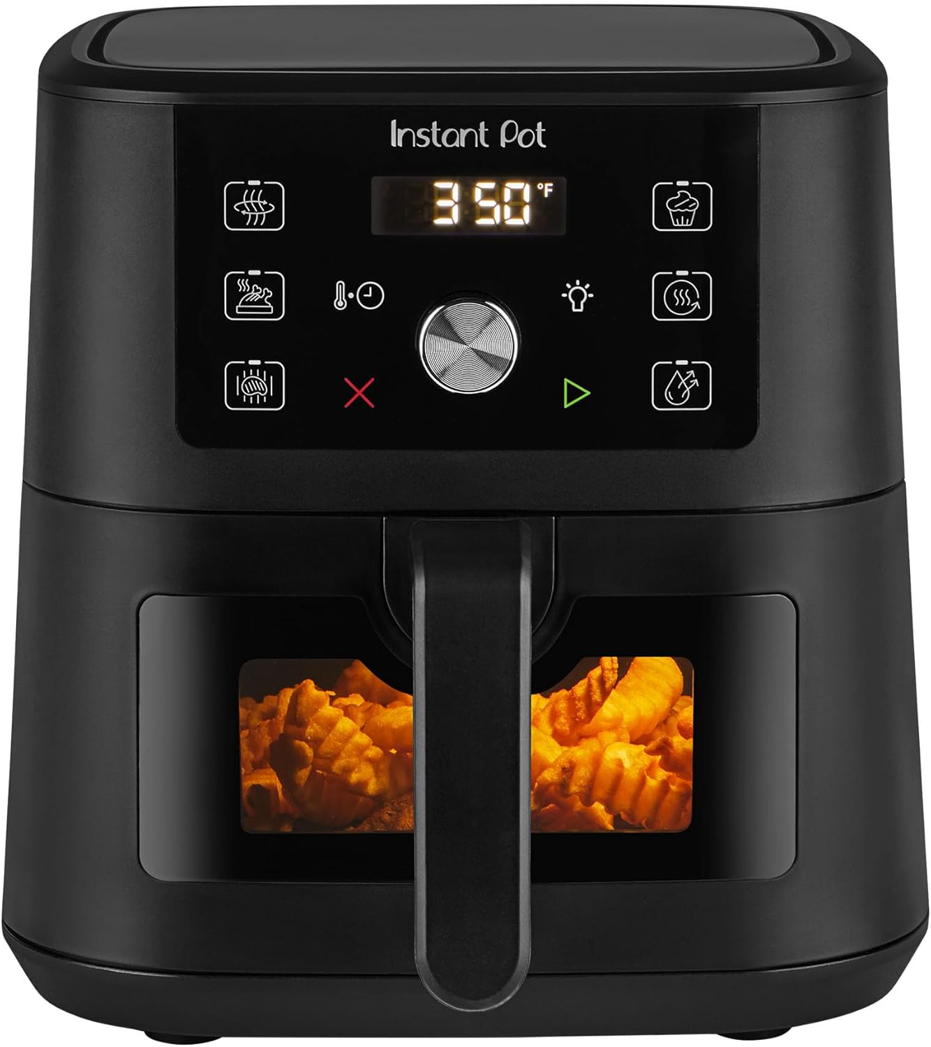 4Qt VORTEX 6-in-1 Mini Air Fryer, Custom Program Options, Air Fry, Broil, Roast, Dehydrate, Bake, Reheat, Black, 4 Quarts Black 4 qt