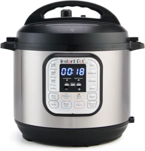 Duo 7-in-1 Electric Pressure Cooker, Slow Cooker, Rice, Steamer, Sauté, Yogurt Maker, Warmer & Sterilizer, Includes App With Over 800 Recipes, Stainless Steel, 6 Quart 6 Quarts