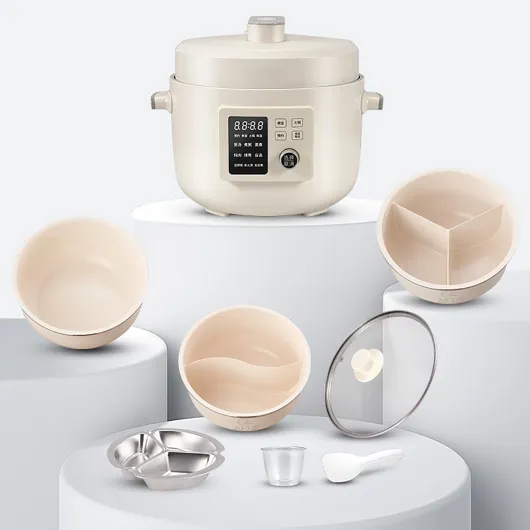 5-Liter Electric Pressure Cooker with 3-Compartment Inner Pot – Supports Cooking Stewing & Rice Cooking (1 compartment inner liner)