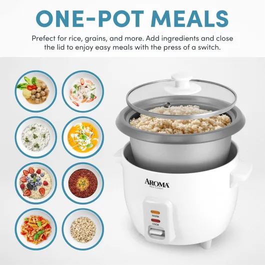 ® Rice Cooker, 3-Cup (Uncooked) / 6-Cup (Cooked), Small Rice Cooker, Oatmeal Cooker, Soup Maker, Auto Keep Warm, 1.5 Qt, White, ARC-363NG 6 Cup Cooked / 3 Cup Uncooked / 1.5 Qt - White