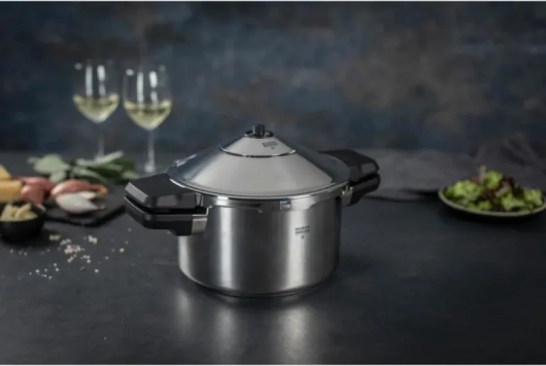 Pressure Cooker Duromatic Inox 4L/24cm Food Steamer with Side Grips - Multi Cooker Hotpot with Auto Lock Lid - Stainless Steel Pot - Instant Cook Pot – 10 Year Kuhn Rikon Cookware Guarantee