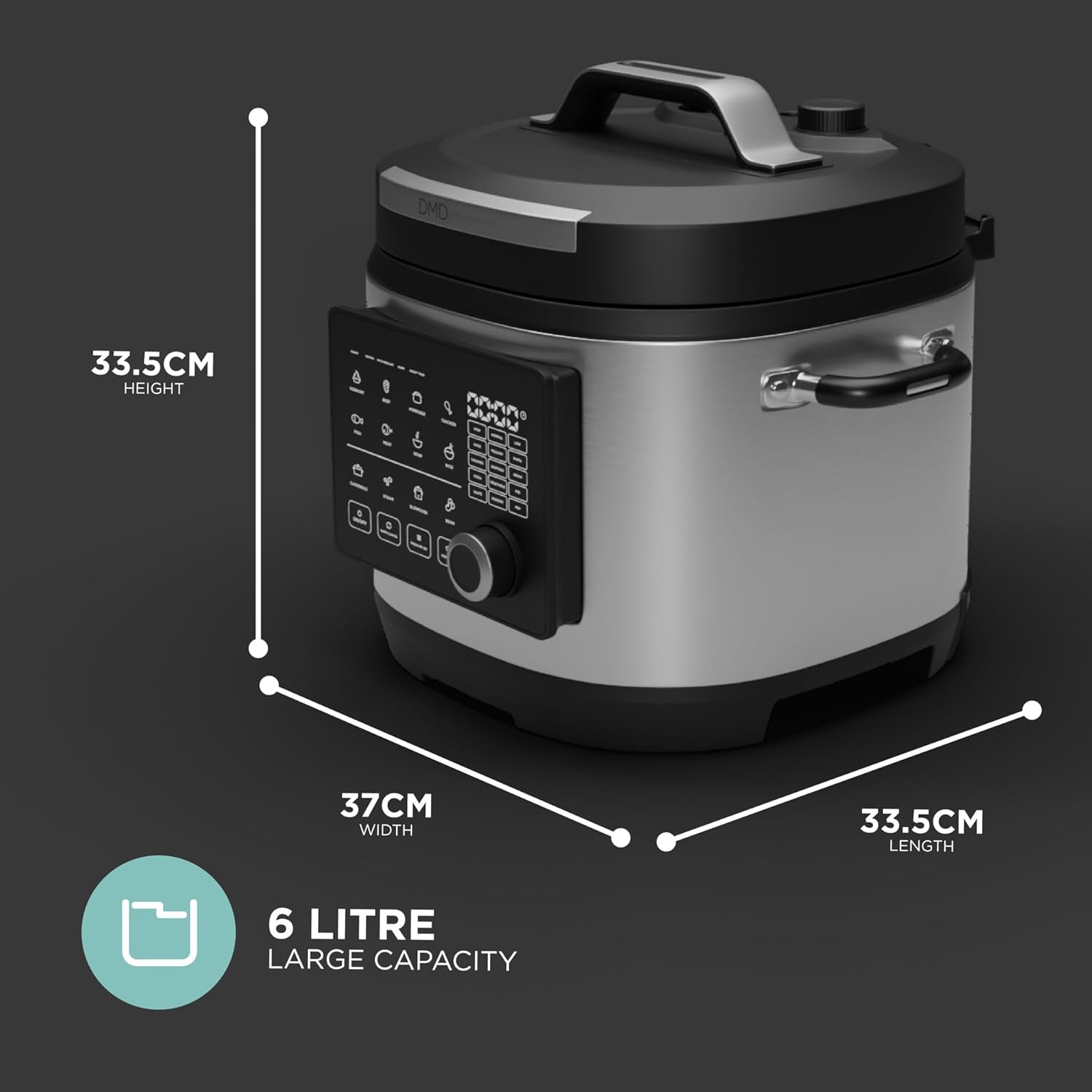 6L Pressure Cooker 23-in-1 Electric Multi-Cooker – Fast & Easy One-Pot Cooking, Pressure Cook, Slow Cook, Rice, Steam, Sauté, Yoghurt, Keep Warm, Dishwasher Safe + Free Recipe Book